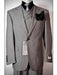 Classic Fit - Pleated Pants - Double Breasted Suits Vest - Peak Lapel 1920s Look - Men's Fabric Slanted Vest Grey Three Piece Suit