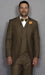 Classic Fit Suit Mens Bronze Flap Pockets Suit