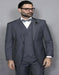 Classic Fit Suit Mens Charcoal Double Breasted Suit - 100% Percent Wool Fabric Suit - Worsted Wool Business Suit