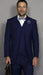 Classic Fit Suit Mens Sapphire Classic Fit Pleated Pants 100% Super Suit