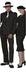 Classic Gangster Jet Black & White Pinstripe Double Breasted Suit Fashion Suit
