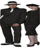 Classic Gangster Jet Black & White Pinstripe Double Breasted Suits Fashion Suit