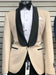 Mens Champagne Light Tan Tuxedo Jacket with Black Shawl Lapel – Classic One-Button Formal Dinner Jacket - Nude Color