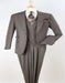 Classic Wool Fabric Fit - Pleated Pants - Peak Lapel With Double Breasted Vest - Athletic Fit Camel Men Suit