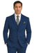 Men's Bold Gangster 1920s Vintage Navy Blue ~ White Gangster Bold Stripe 2 Buttons Vested Dress Suit for Men