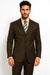 Three Button Suit - Classic Fit Pleated Pants - Mens Classic 3 Button Regular Fit Brown Suit