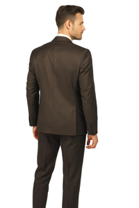  Classic 3-Button Brown Suit 