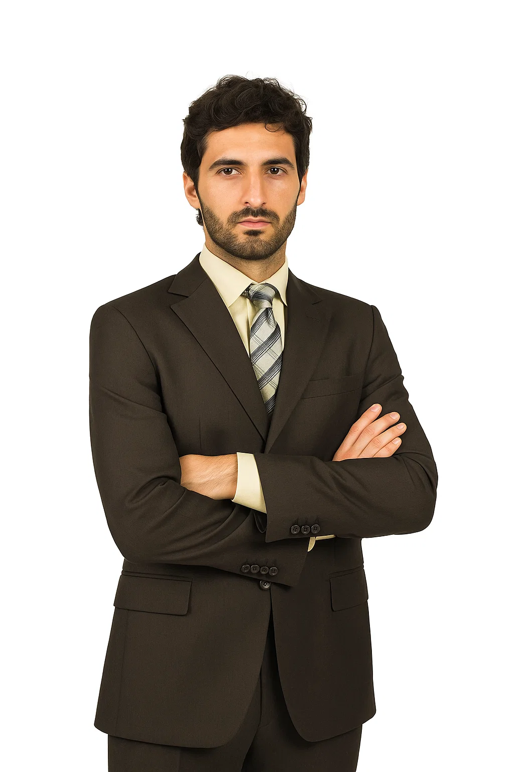  Classic 3-Button Brown Suit 