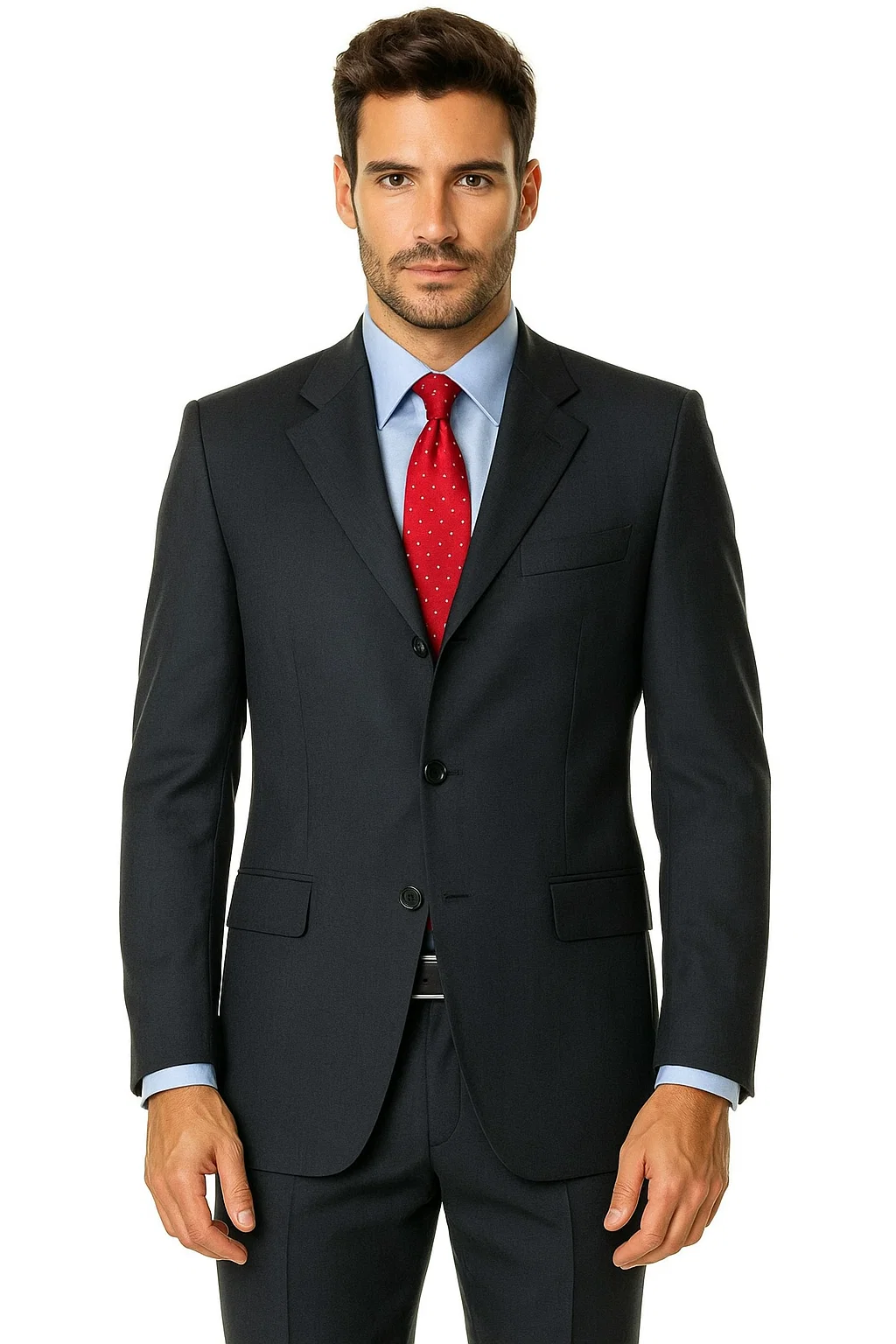 Classic Dark Navy Blue Suit For Men 3 Button Business Cheap Priced Business Suits Clearance Sale W/Double Vent Jacket Super 140'S - Image 2