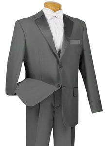 Lucci Classic Grey 2-Button Budget Tuxedo - Pleated Slacks