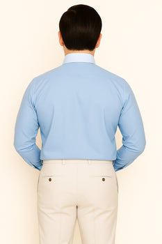 Classic Stylish Fashionable  -White Collar Two Toned Contrast white collars Multi-color Men's Dress Shirt - Image 5