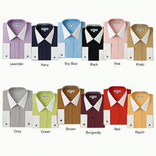 Classic Stylish Fashionable  -White Collar Two Toned Contrast white collars Multi-color Men's Dress Shirt