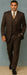 Classic Vested 3 Pieces 2 Button Dark Brown Stripe ~ Pinstripe Men's Suit  Discounted Sale