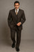 Classic Vested 3 Pieces 2 Button Dark Brown Stripe ~ Pinstripe Men's Suit  Discounted Sale