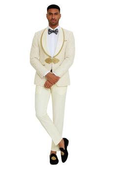 2025 Ivory and Gold 2pc Men's Suit by Tazzio - Image 5