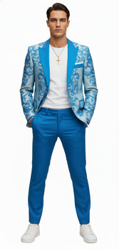 Mens Suit Sky Blue