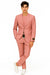 Men's 2 Button  Flap Front pockets Vested Salmon ~ Coral color Suit
