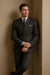 Mens Classic Poplin Double Breasted Suit in Charcoal