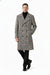 Men's Houndstooth Six Button Front Double Breasted Wool Overcoat