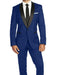 Men's Cobalt Blue ~ Indigo ~ Bright Blue ~ Teal ( Light Dark Navy ) With Black Lapel Shawl lapel 1 Single Button Tuxedo Suit