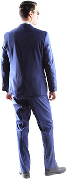 Men's Super 150's Cobalt Slim Fit Suit by Caravelli - Image 2