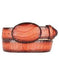 Western Style Belt Burnished Cognac Original Caiman Belly Skin