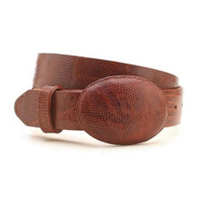 Cognac Genuine Lizard Belt