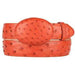 Original Cognac Ostrich Full Quill Skin Western Style Belt