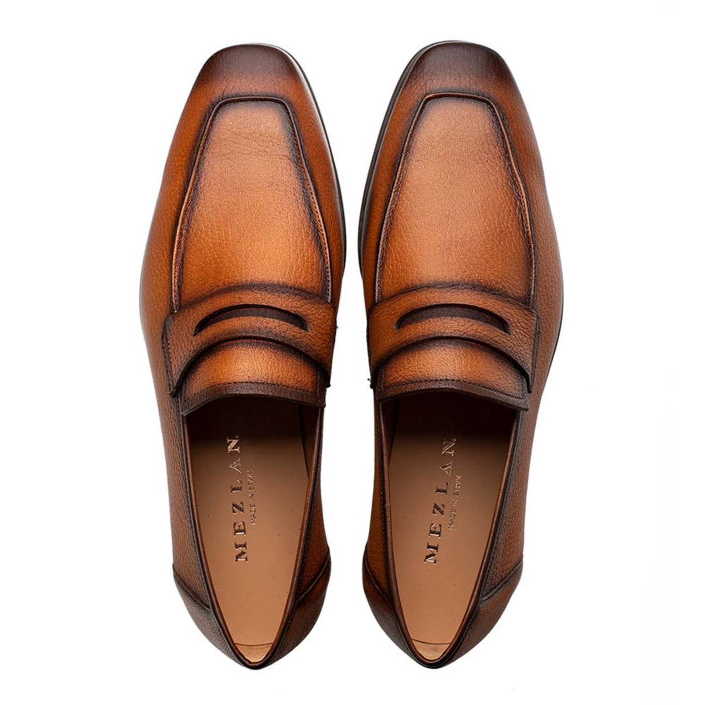 Calfskin Penny Loafer Navy By Mezlan Made In Spain Brand