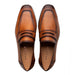 Men's Deerskin Cognac Penny Loafer By Mezlan Made In Spain Brand