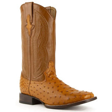 Ferinni Boot Men's Dress Cowboy Boot Ferrini Men's Colt Full Quill Ostrich Square Toe Boots Handcrafted Cognac
