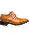 Ferrini Shoes - Mens Alligator Dress Shoe - Ferrini 216 Belly Alligator Cap Toe Shoes Cognac