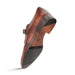 Forest Cognac Calfskin Leather Men’s Modern Wing Tip Monk Strap By Mezlan Made In Spain Brand