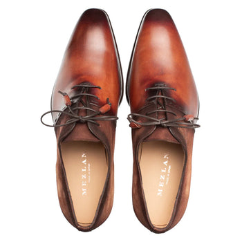 Colomer Cognac/Rust Calf/Suede Oxford Shoes By Mezlan Made In Spain Brand - Image 5