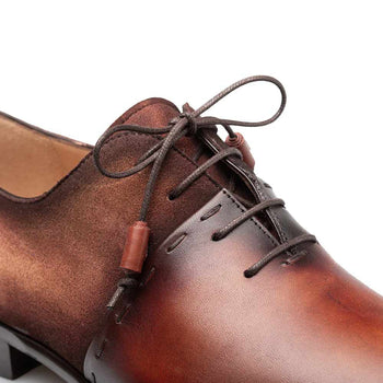 Colomer Cognac/Rust Calf/Suede Oxford Shoes By Mezlan Made In Spain Brand - Image 2