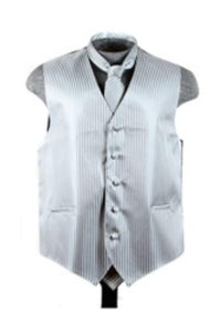 Dress Tuxedo Wedding Vest ~ Waistcoat ~ Waist Coat Tie Set Grey Buy 10 Of Same Color Tie For $25 Each - Men'S Neck Ties - Mens Dress Tie - Trendy Mens Ties