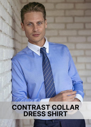 Contrast Collar Dress Shirt – Sharp Detailing for a Sophisticated Look