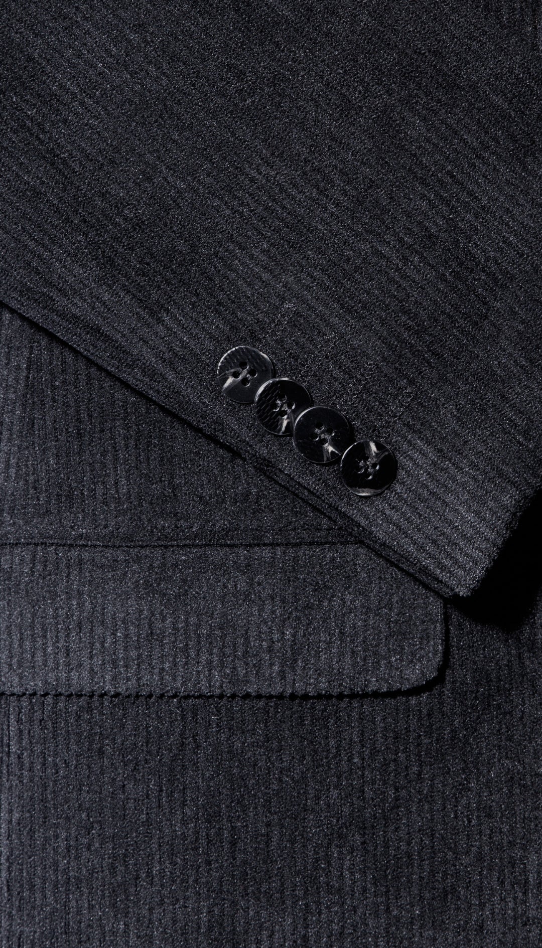 The Cordell Black 2pc Cotton Corduroy Notch Lapel Suit  Modern Fit