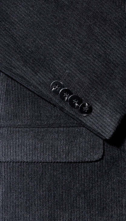 The Cordell Black 2pc Cotton Corduroy Notch Lapel Suit  Modern Fit