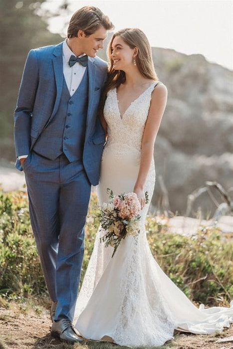 Smoking Traje - Esmoquin - Smoking Para Hombre - Cornflower Tuxedo