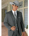 2 Button Trim Cowboy Tuxedo in Grey Cowboy Suit - Country Wedding Suits
