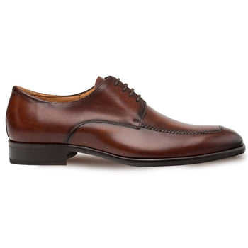 Coventry Dark Cognac Calfskin Leather Men’s Classic Apron Oxford By Mezlan Made In Spain Brand - Image 2