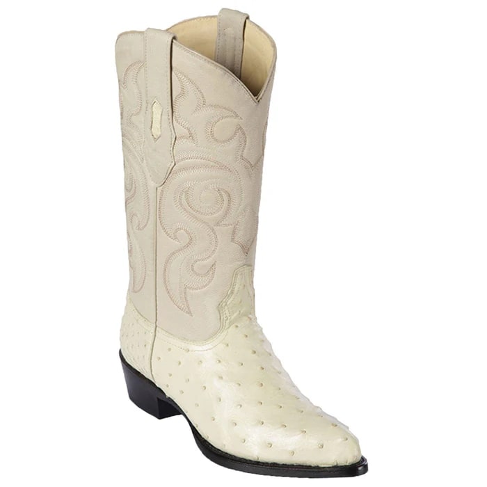 Los Altos Boots - Mens Dress Cowboy Boot - Low Priced Winter-White Ostrich Cowboy Boots- in White White / 8 Los Altos Boots - Mens Dress Cowboy Boot - Low Priced Winter-White Ostrich Cowboy Boots- in White White / 8