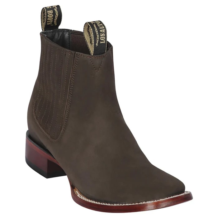 Los Altos Boots - Mens Dress Cowboy Boot - Low Priced  Brown Smooth Ostrich Short Cowboy Boots- in Brown
