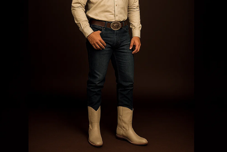 Los Altos Boots Men's Napa Leather Rubber Sole Natural Edge Cowboy Western Work Dress Cowboy Boot Cheap Priced For Sale Online ~ Botines Para Hombre