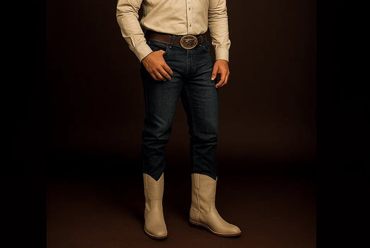 Los Altos Boots Men's Napa Leather Rubber Sole Natural Edge Cowboy Western Work Dress Cowboy Boot Cheap Priced For Sale Online ~ Botines Para Hombre - Image 2