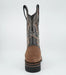 Los Altos Men’s Crazy Brown Wide Square Toe Rubber Sole Boot