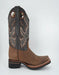 Los Altos Men’s Crazy Brown Wide Square Toe Rubber Sole Boot