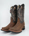 Los Altos Men’s Crazy Brown Wide Square Toe Rubber Sole Boot