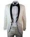 Men's 1 Button Cream ~ Ivory Black Shawl Collar 3 Piece Dinner Suit